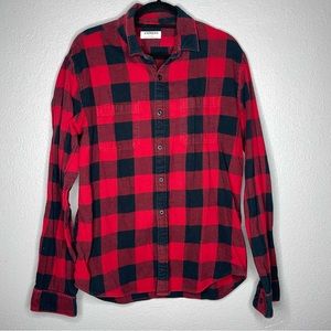 Express Men’s Red & Black plaid flannel shirt- XL